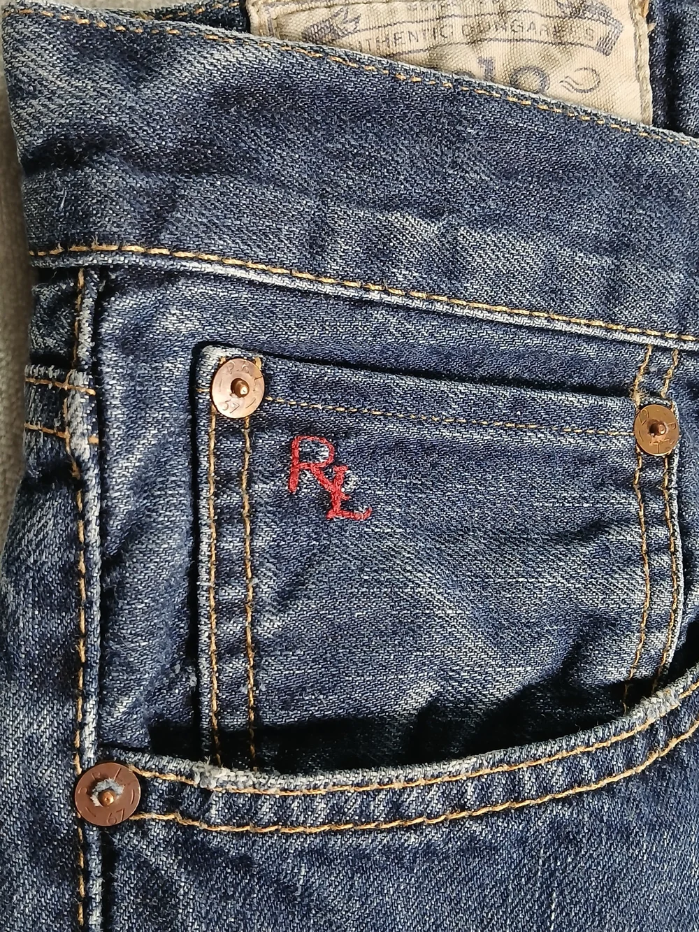 Polo Ralph Lauren Bootcut Jeans 34x30 Men's Whiskering Honeycomb Fading